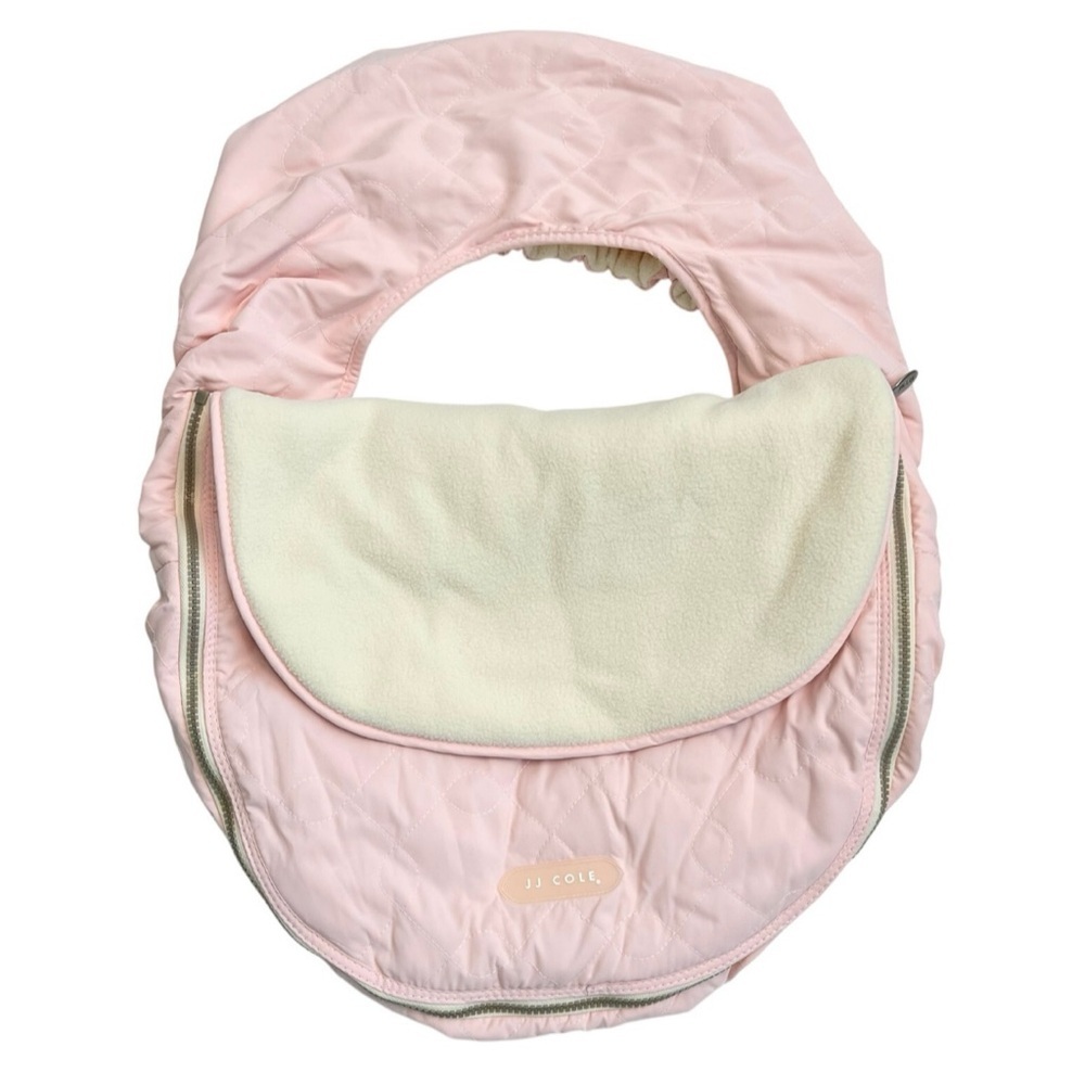 (NWOT) JJ Cole Winter Baby Car Seat Cover in Quilted Soft Pink & Sherpa Lining
